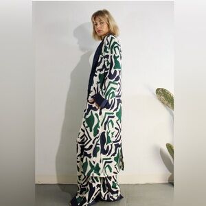 Satin long duster with satin pants